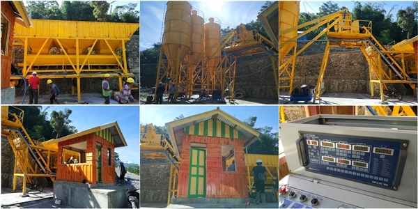 Стационарный бетонный завод установлен и введен в эксплуатацию в Индонезии