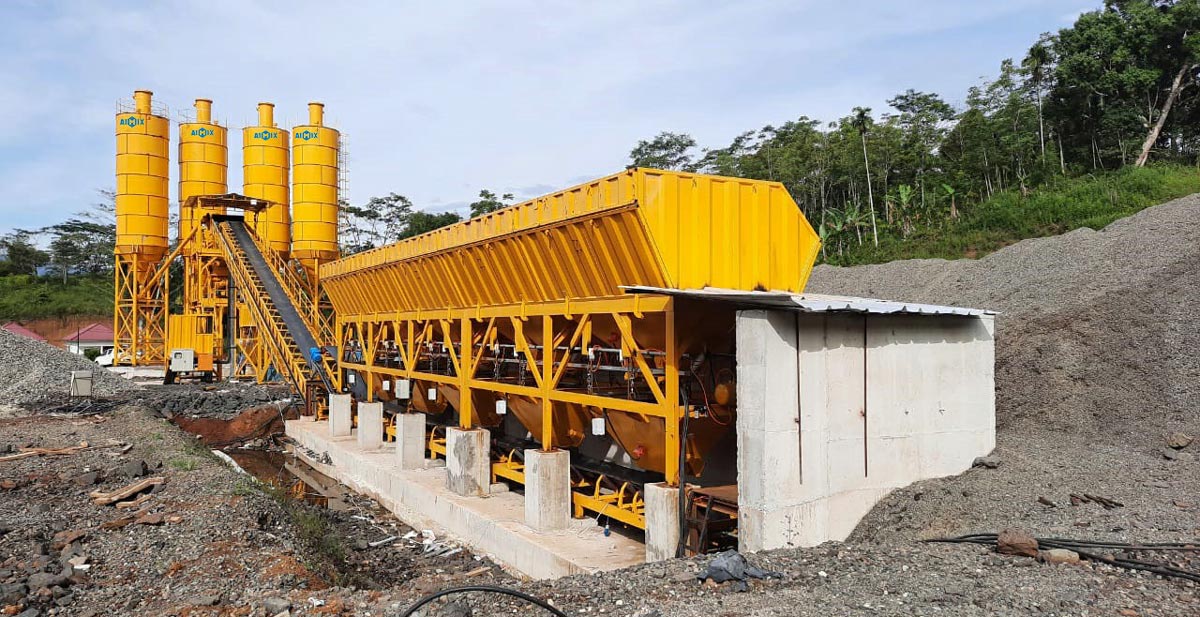 Стационарный бетонный завод 90 м3/ч в Индонезии